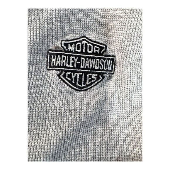 Harley-Davidson Gray Polo Shirt Embroidered Logo & Black Shoulder Stripe Mens XL - Picture 2 of 5